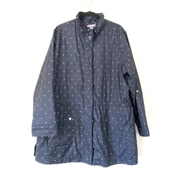 Laura Scott 2X Polka Dot Anorak Windbreaker Jacket - Picture 3 of 6